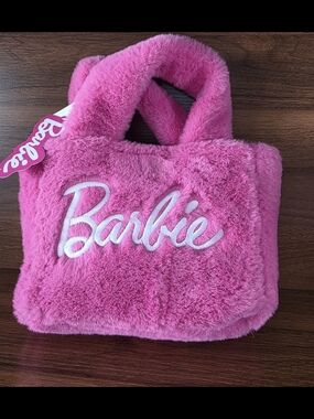 Barbie x SkinnyDip Pink Plush Fluffy Tote Bag Cross Purse LIMITED EDITION NWT